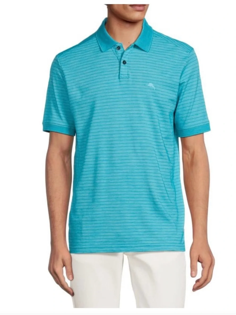 New Tommy Bahama Men's Blue Striped Polo Shirt sz small